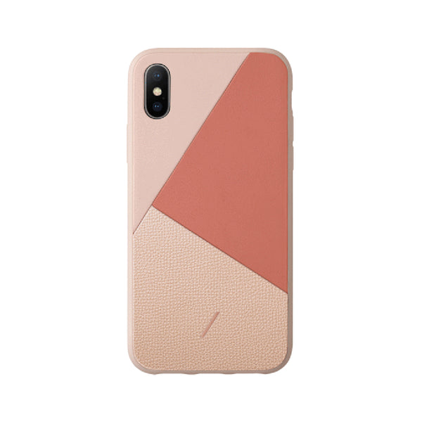 Native Union CLIC MARQUETRY Leather Color-block Case for iPhone Xs - Rose - A Mobile City