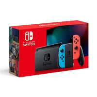 Nintendo Switch with Neon Blue and Neon Red Joy‑Con – A Mobile City